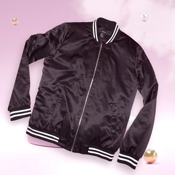 Satin Bomber Jacket NWOT - Picture 3 of 8